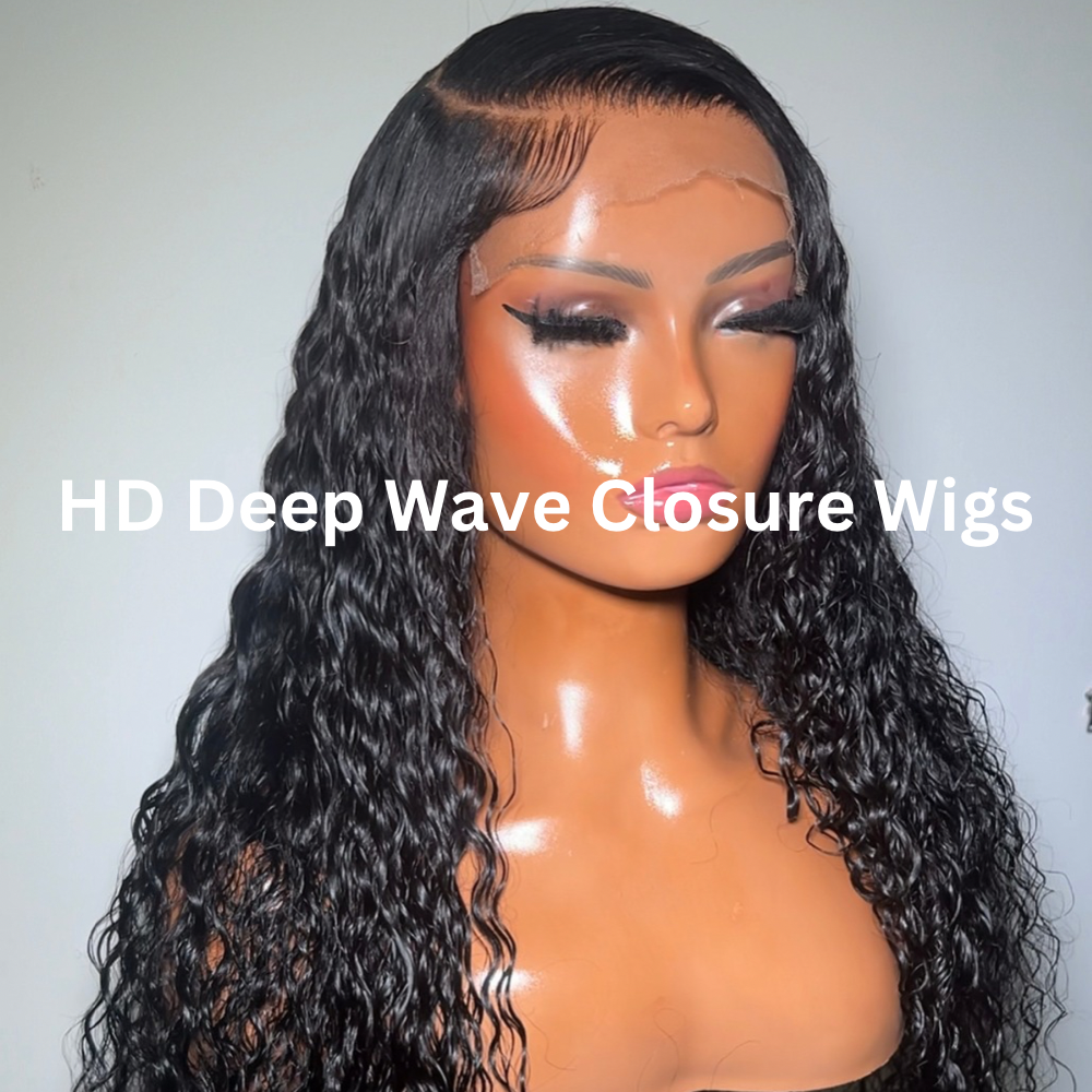 CURLY(Deep Wave) HD closure wigs