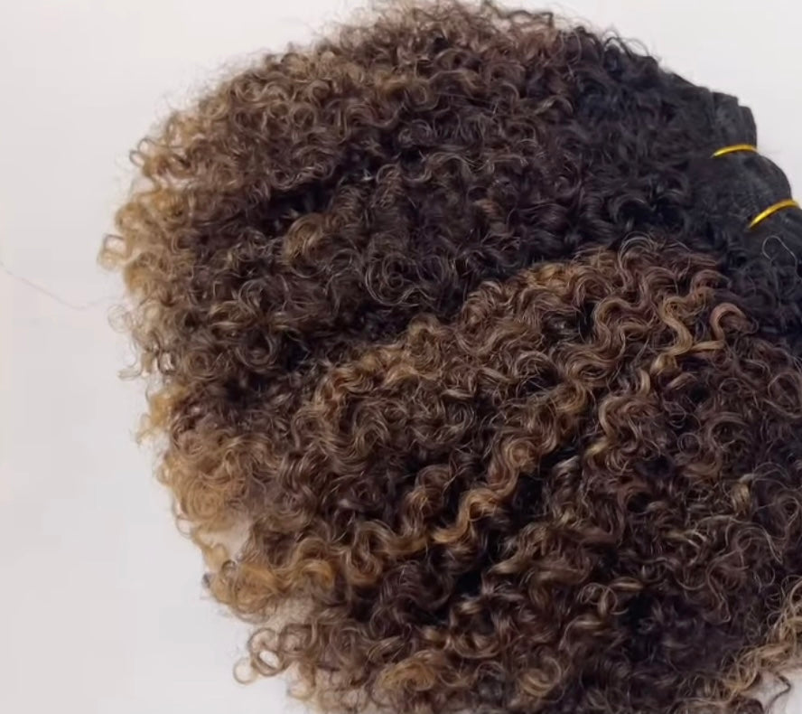 4A Kinky Curly V Part/U Part/Half Wig