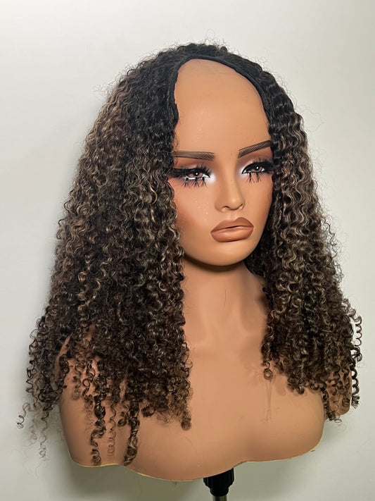 4A Kinky Curly V Part/U Part/Half Wig